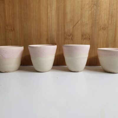 Ensemble 4 tasses à café expresso rose mat