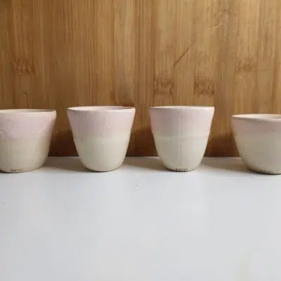 Ensemble 4 tasses à café expresso rose mat