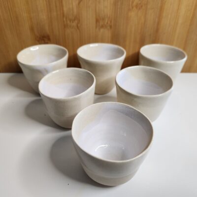 Lot de 6 tasses blanches